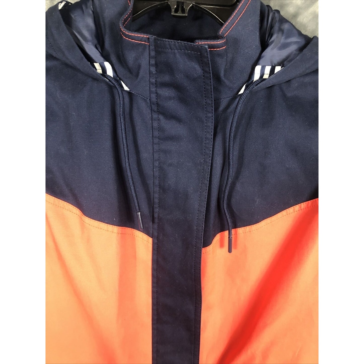 Crown & Ivy Woman's Jacket  Blue Orange White Hooded Adult Size Small