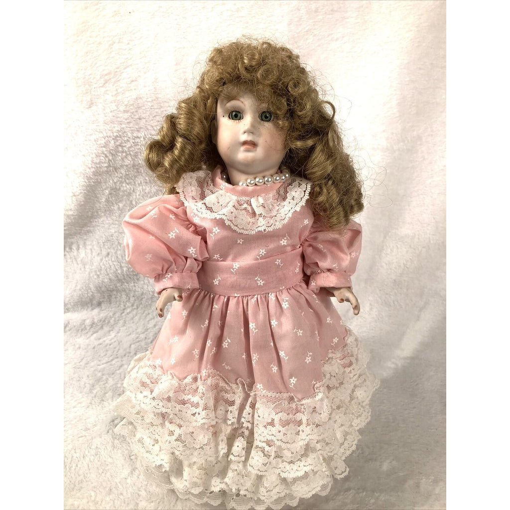 Vintage Porcelain Doll Bobble Head Movable Arms Legs / Stand
