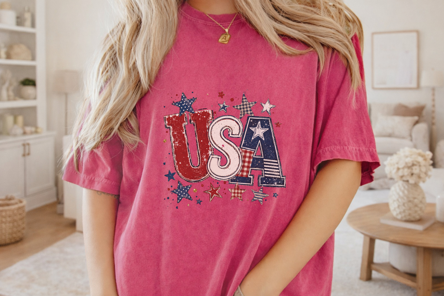 USA Patriotic T-shirt, Vintage Stars & Stripes Tee, Independence Day Clothing, Retro American Pride Shirt, Red White Blue Apparel