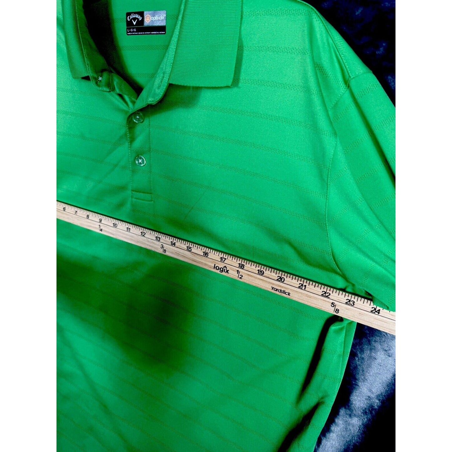 Callaway Opti-DriCooling Vibrant Green Golf Polo Shirt Men Large