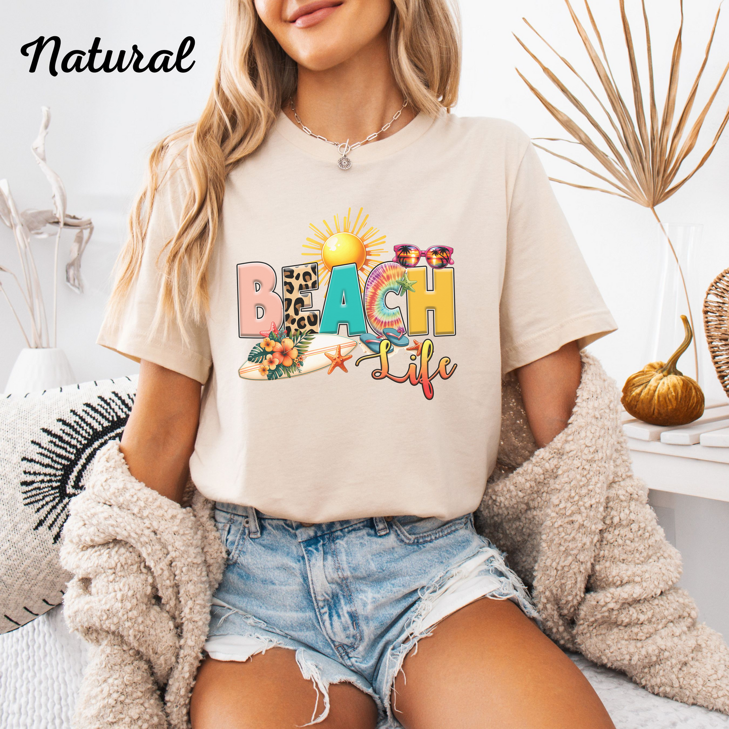 Beach Life Shirt, Summer Graphic Tee, Coastal Vacation T‑Shirt