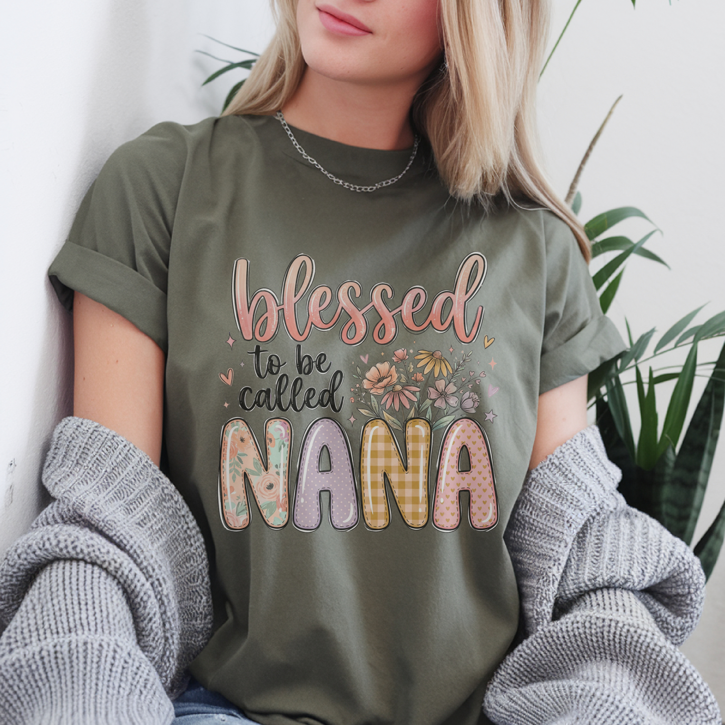Inspirational Nana T-Shirt, Blessed to be Called Nana Tee, Sunflower Graphic Top, Spiritual Gift for Her, Boho Style Shirt, Comfort Fit