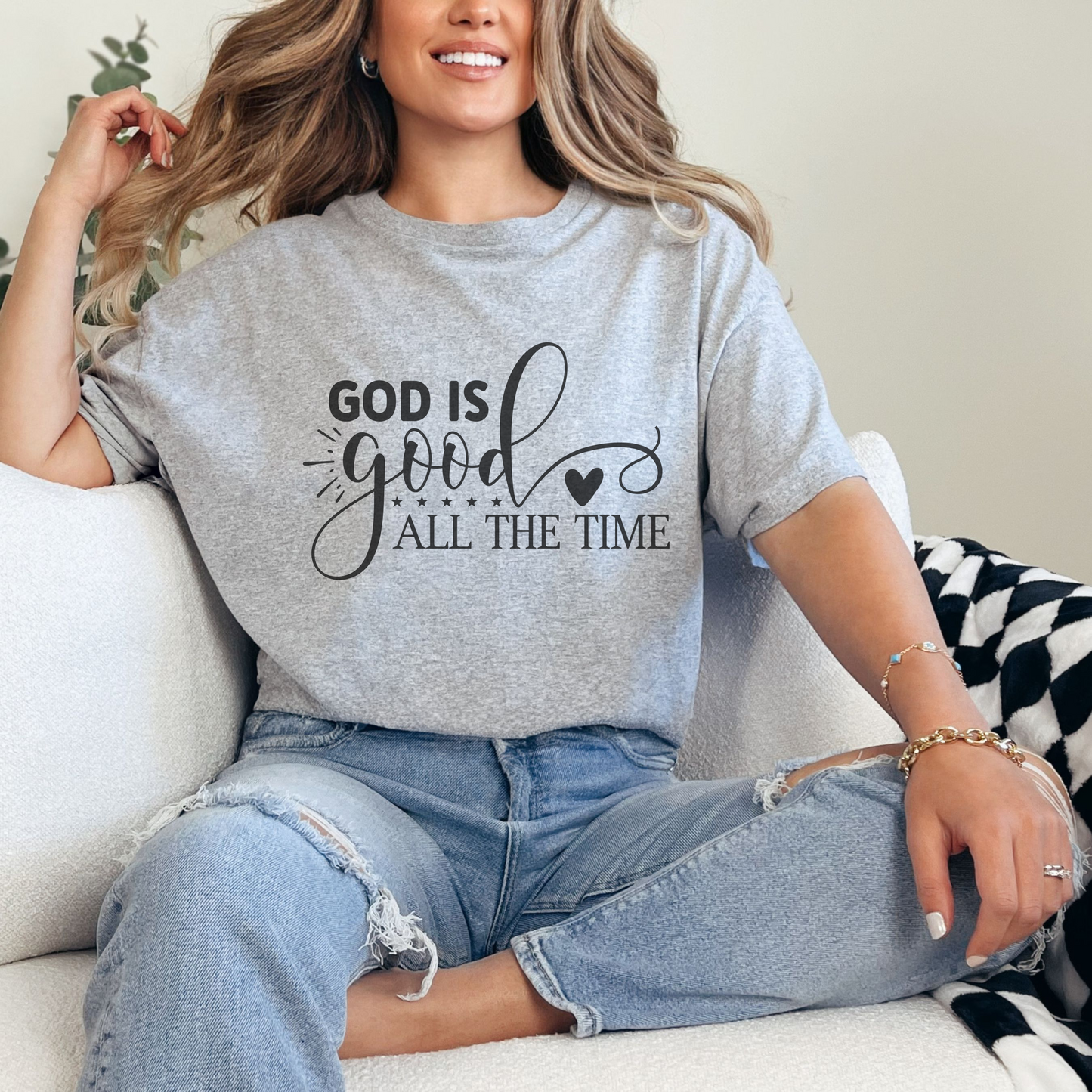 Inspirational White T-Shirt, God is Good Tee, Christian Faith Shirt, Casual Spiritual Apparel, Religious Motivational Top, Faith-Based Gift