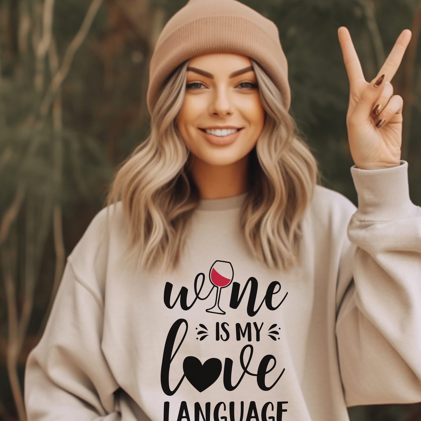 Wine Is My Love Language Sweatshirt • Wine Lover Gift • Funny Wine Shirt • Cozy Unisex Pullover • Wine Quote Graphic Sweatshirt
