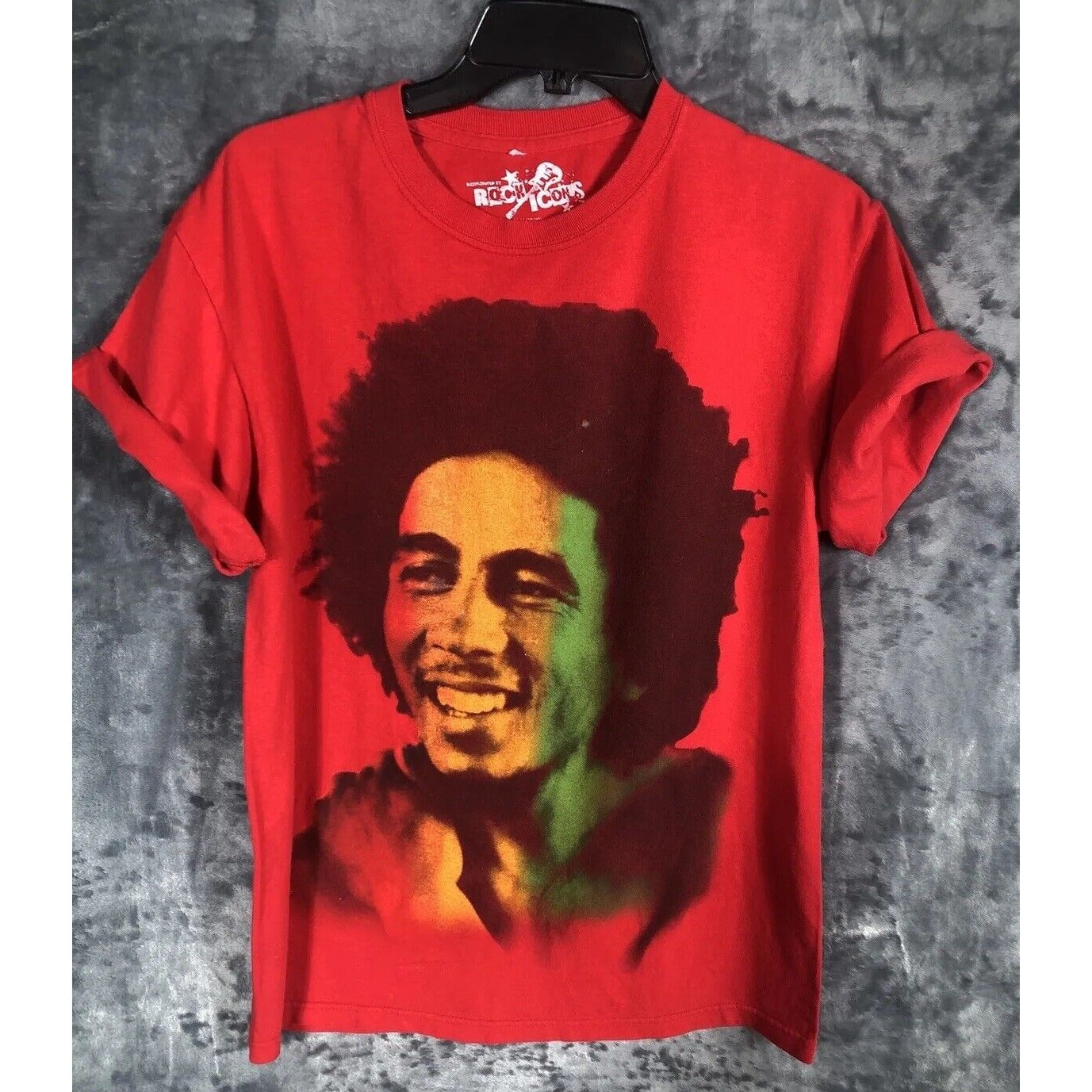 Vintage Bob Marley Rare Concert Shirt￼ Rock Icons Retro Red T-Shirt Size Medium