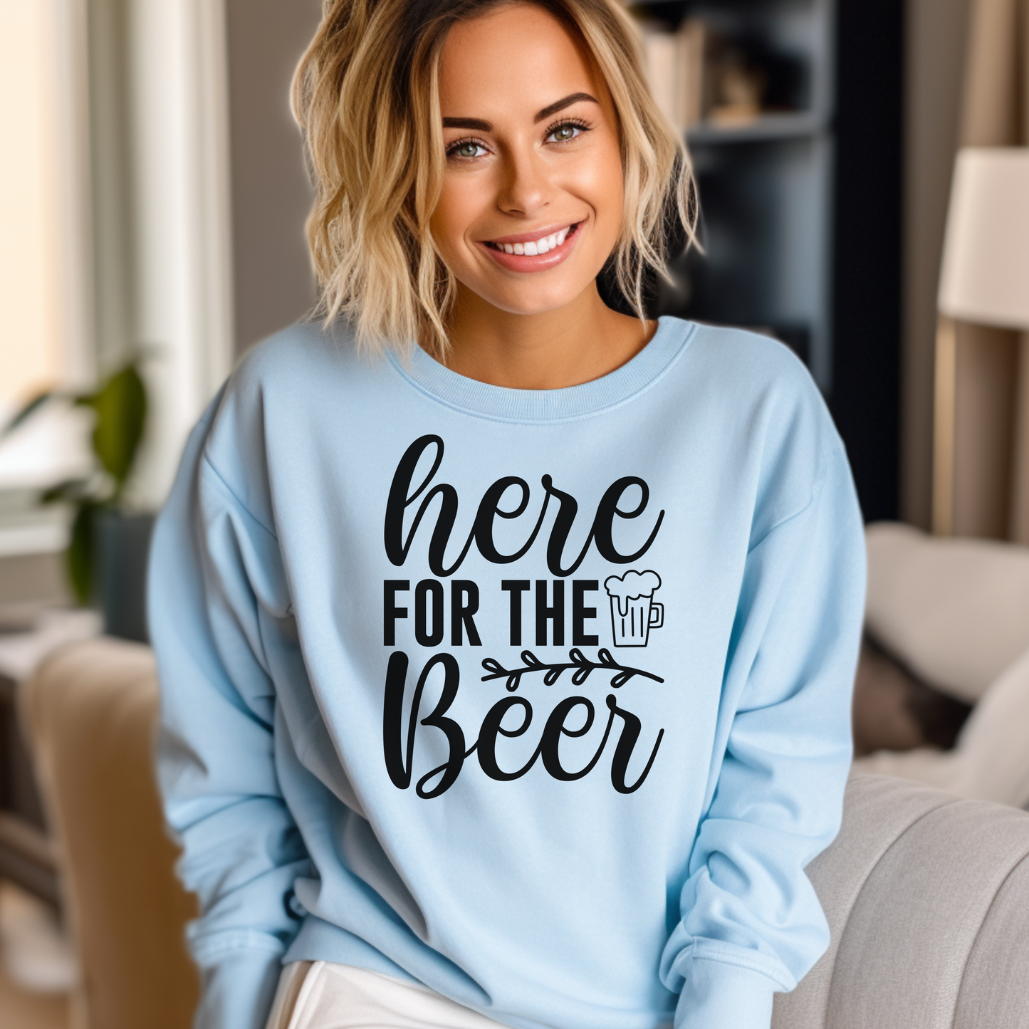 I'm Here for the Beer Sweatshirt • Funny Drinking Pullover • Beer Lover Crewneck • Party Humor Shirt • Unisex Cozy Gift