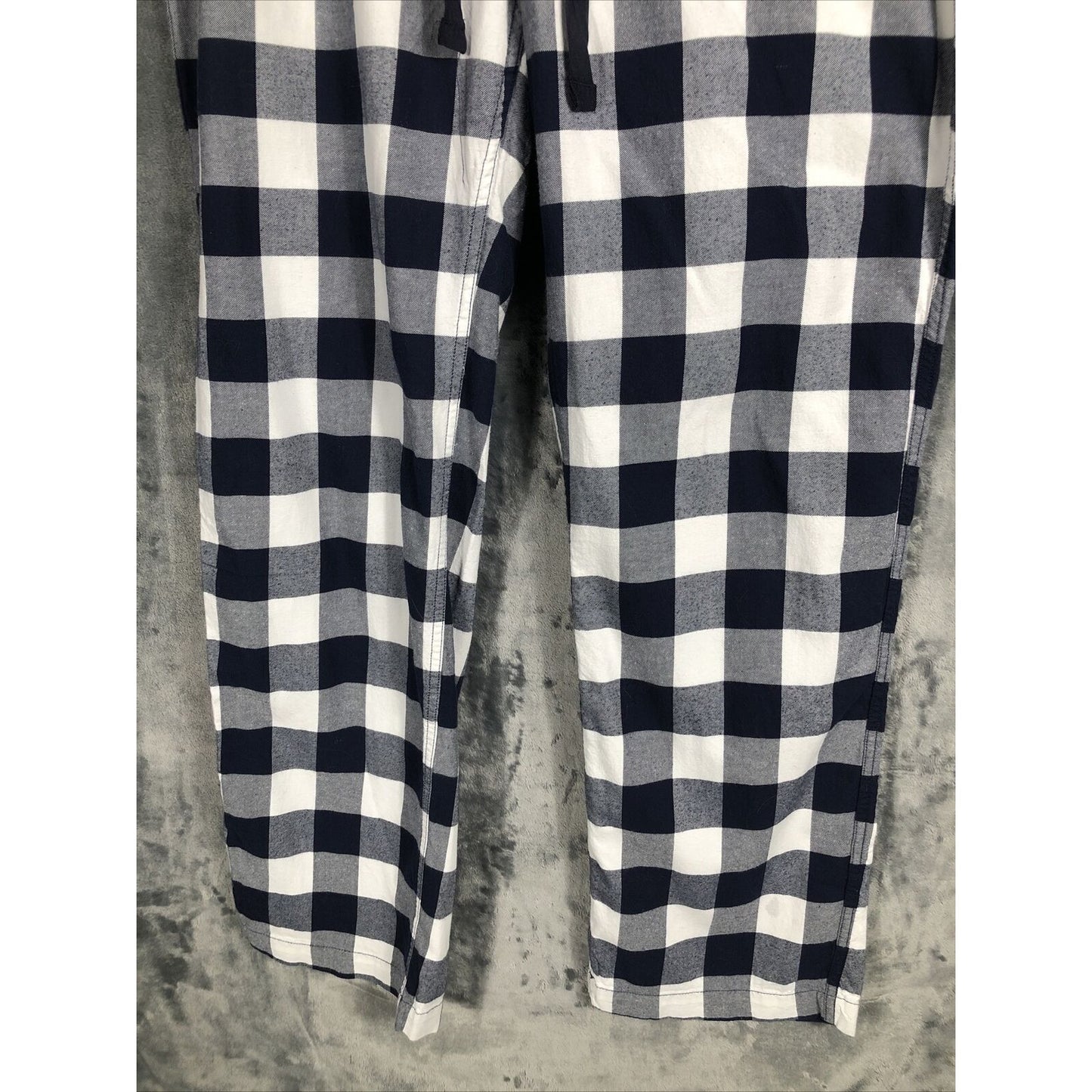 J Crew pajamas pants Woman’s L 100% cotton weave flannel check navy blue
