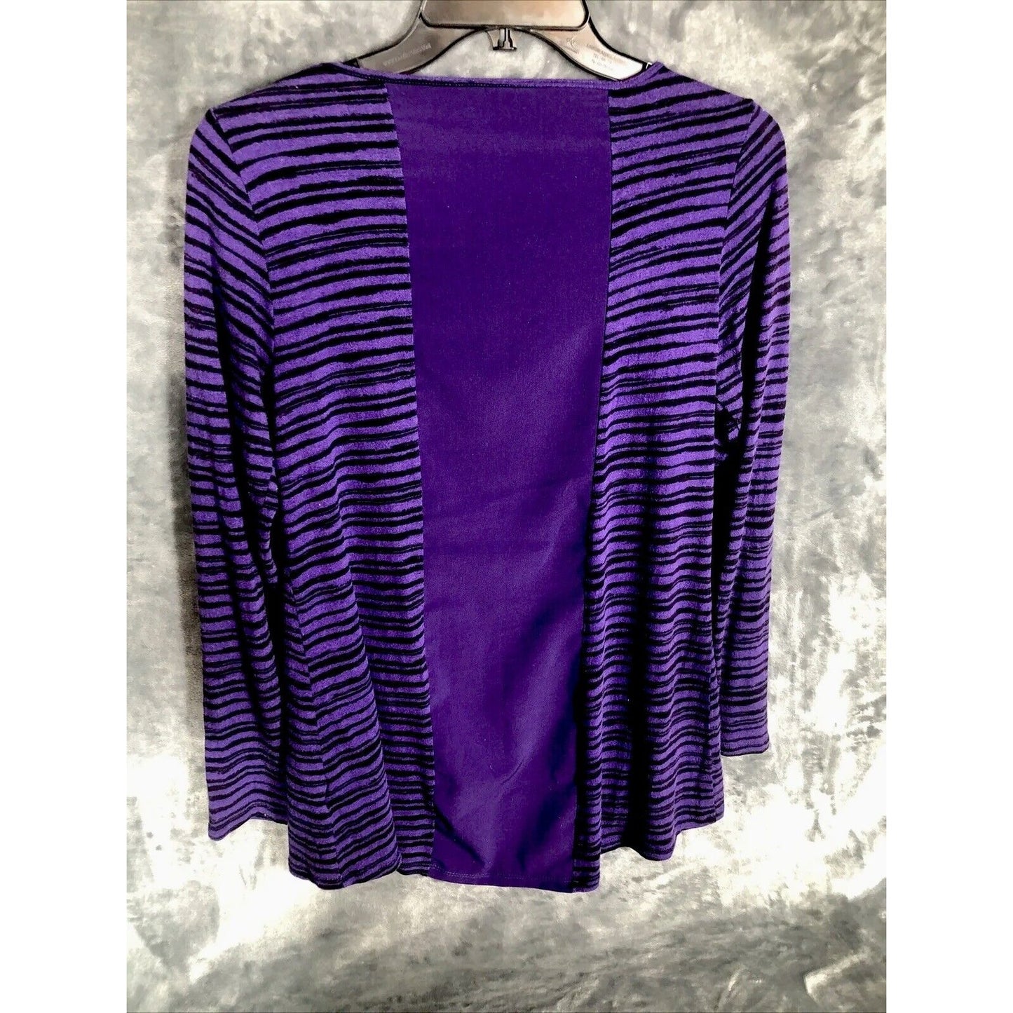 APT 9 Tops Purple/Black Striped Women’s Long Sleeved Shirt Adult Size Medium