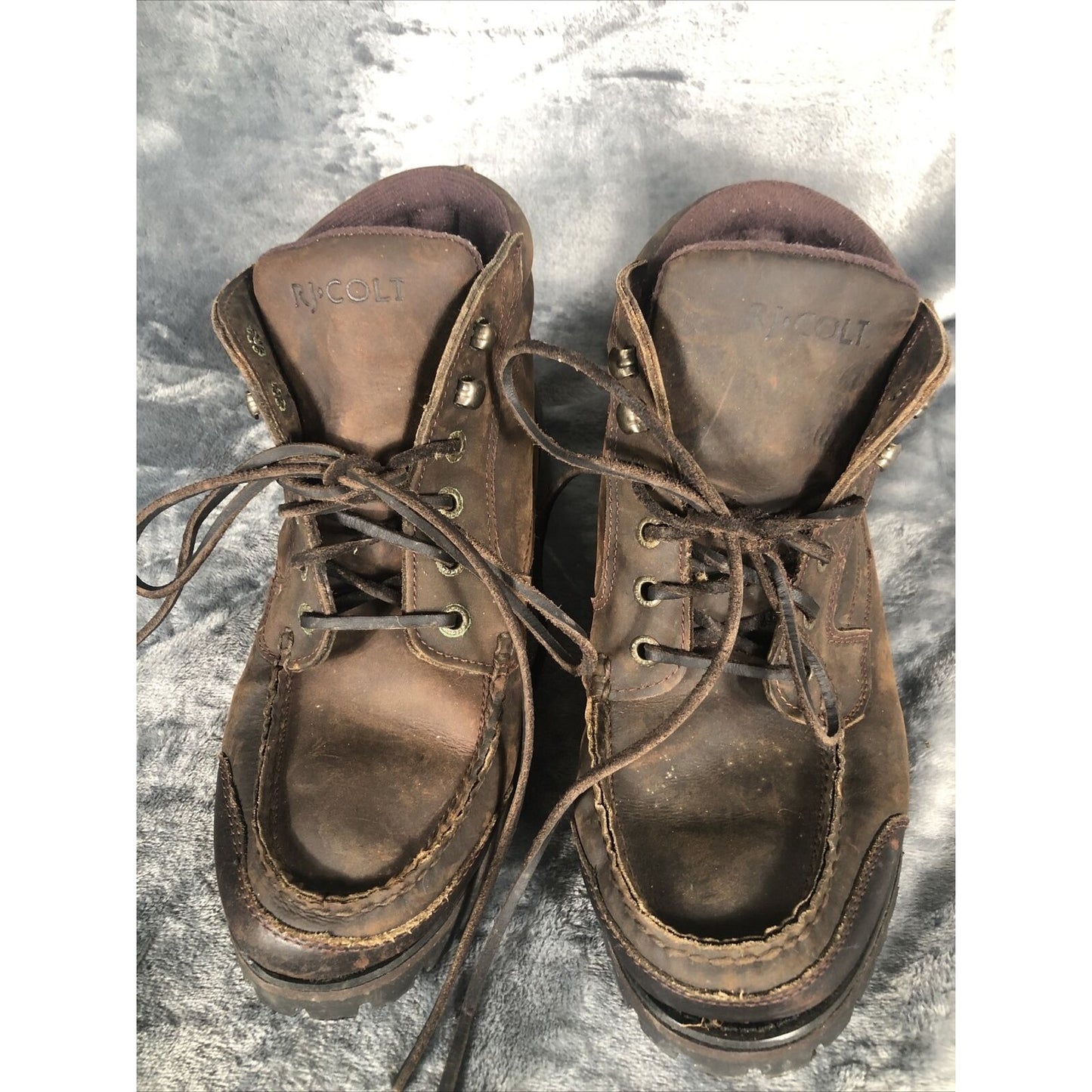 VINTAGE 90s Men 9 RJ COLT NOMAD LACE BOOT CASUAL BROWN LEATHER CHEYENNE 27002
