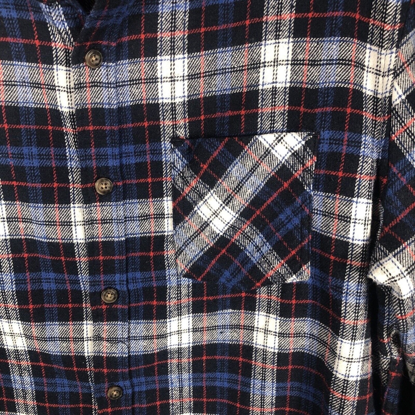 Jachs New York Flannel Shirt Men’s Blue Plaid Longsleeve Size Adult Medium