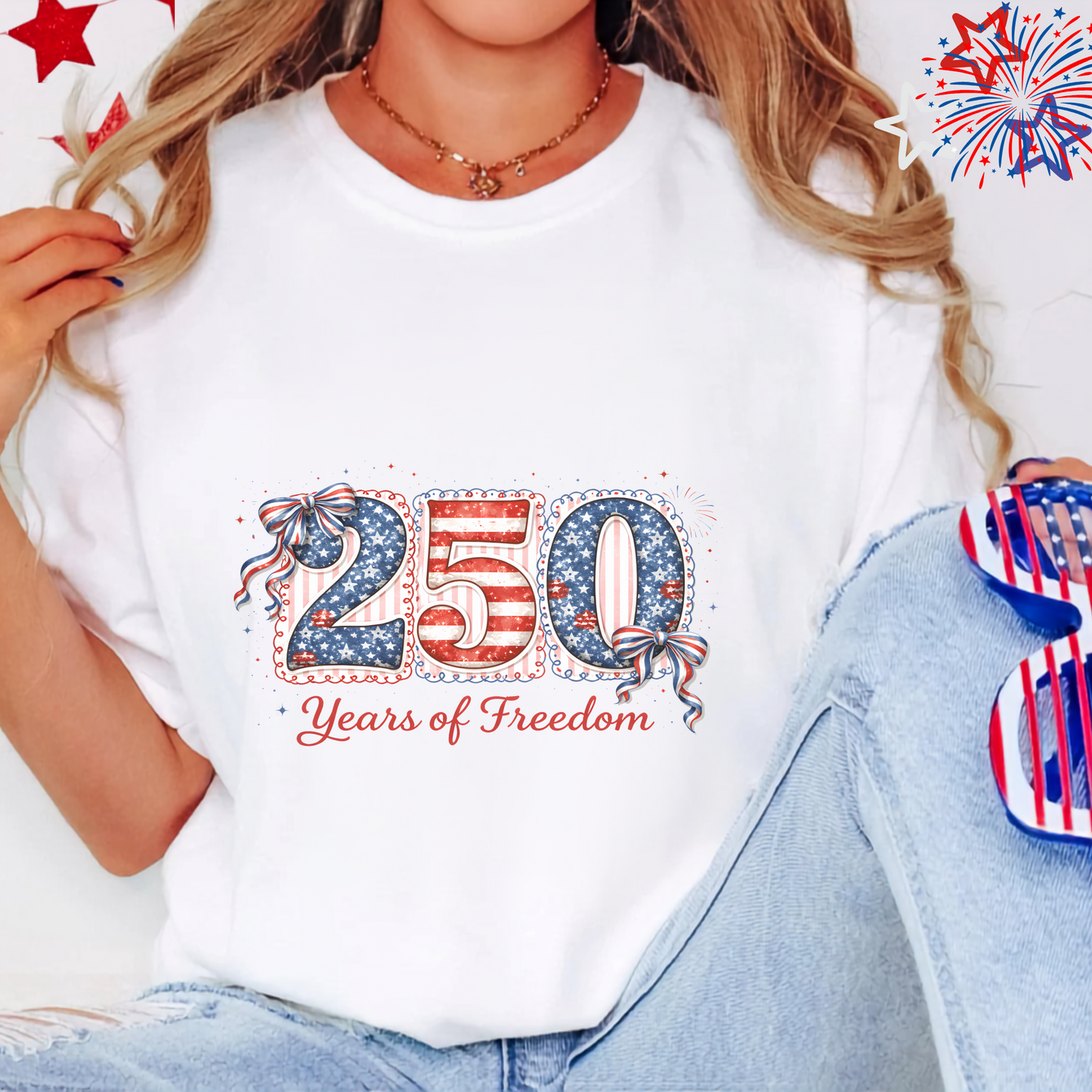 250 Years of Freedom Shirt, Patriotic Graphic Tee, American Flag Design T-Shirt, Independence Day Shirt, Fourth of July Tee