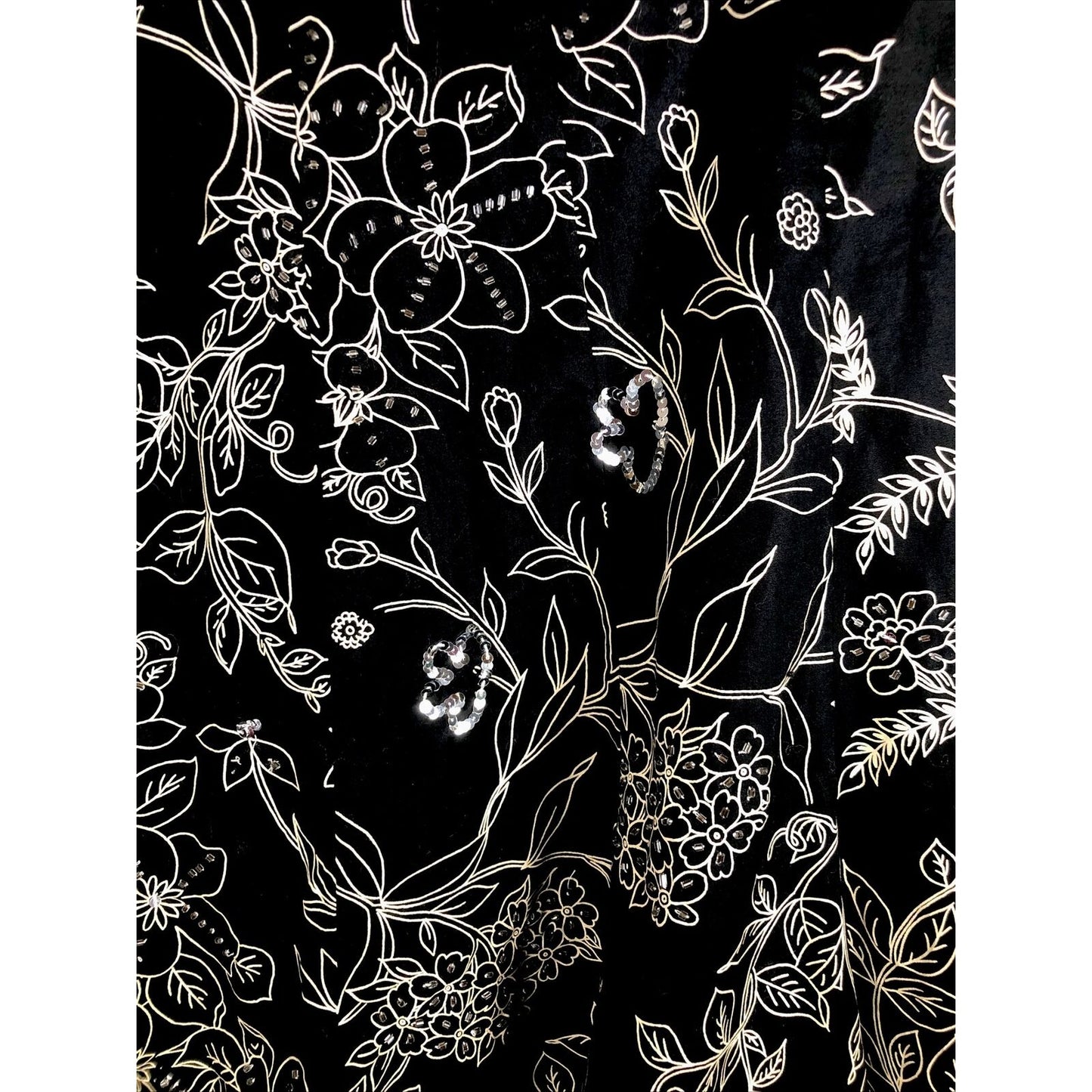 Ann Taylor Loft Skirt 4 Women’s Black Flare Floral Sequined Black Tan