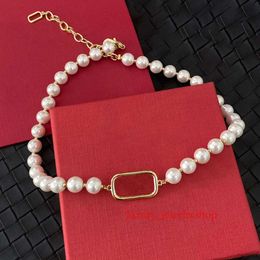 Pearl Necklace Classic Fashion Jewelry For Women Golden Letter Pendant