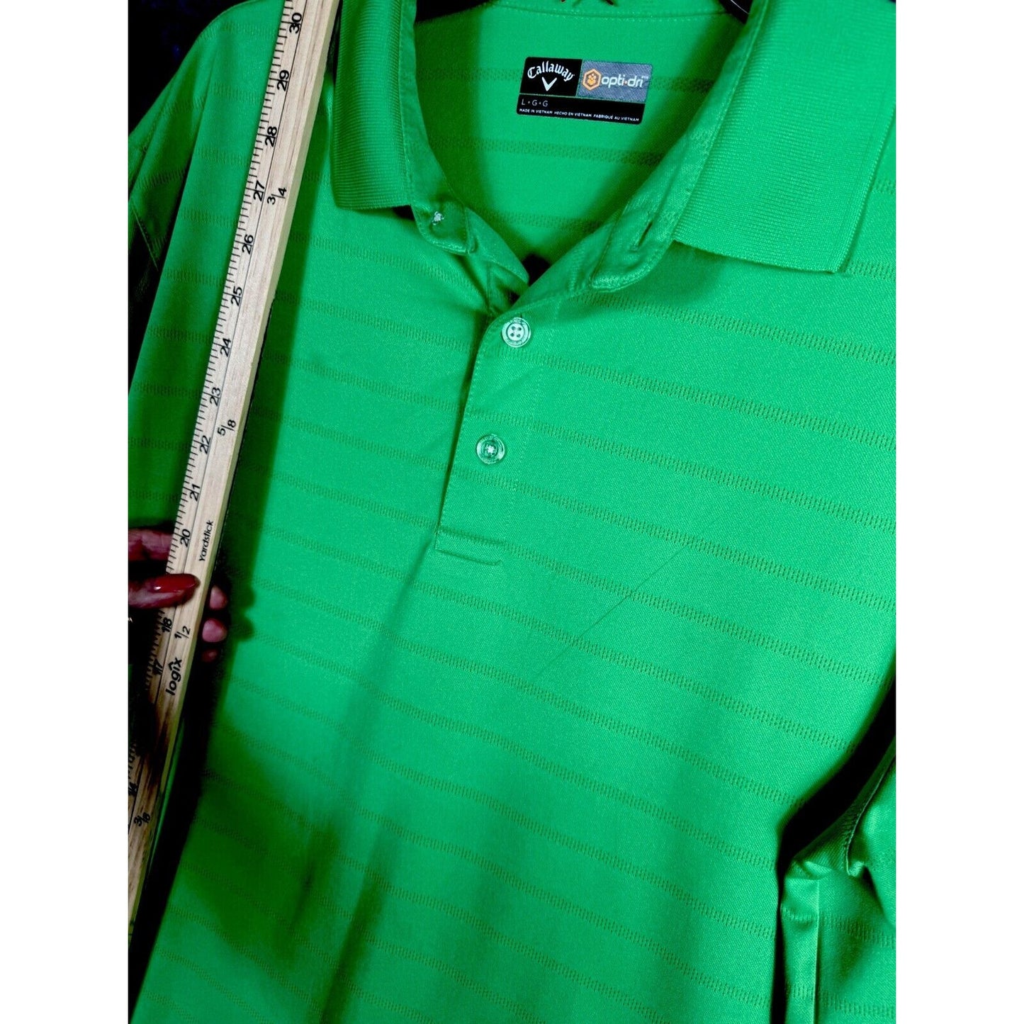 Callaway Opti-DriCooling Vibrant Green Golf Polo Shirt Men Large