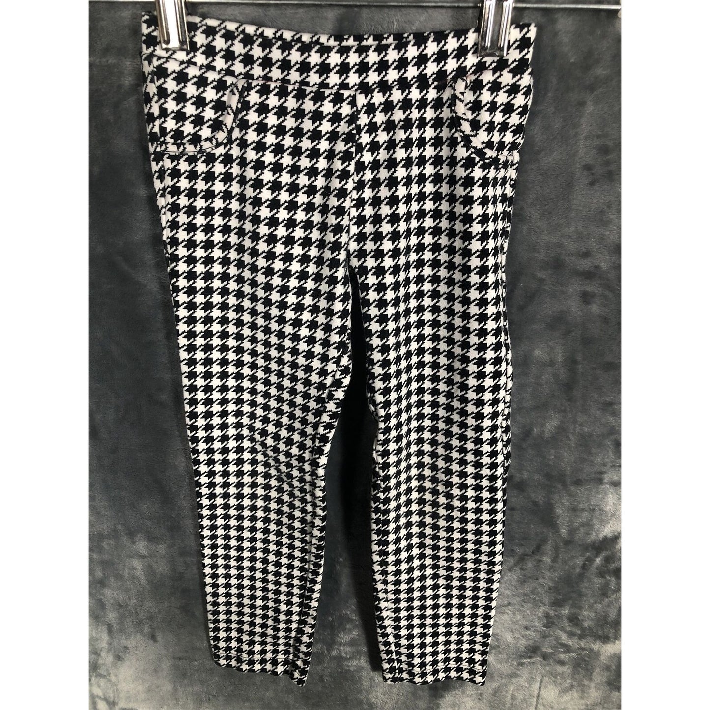 Old Navy Girls Black And White Dog Tooth Stretch Pants Size 5 Toddler
