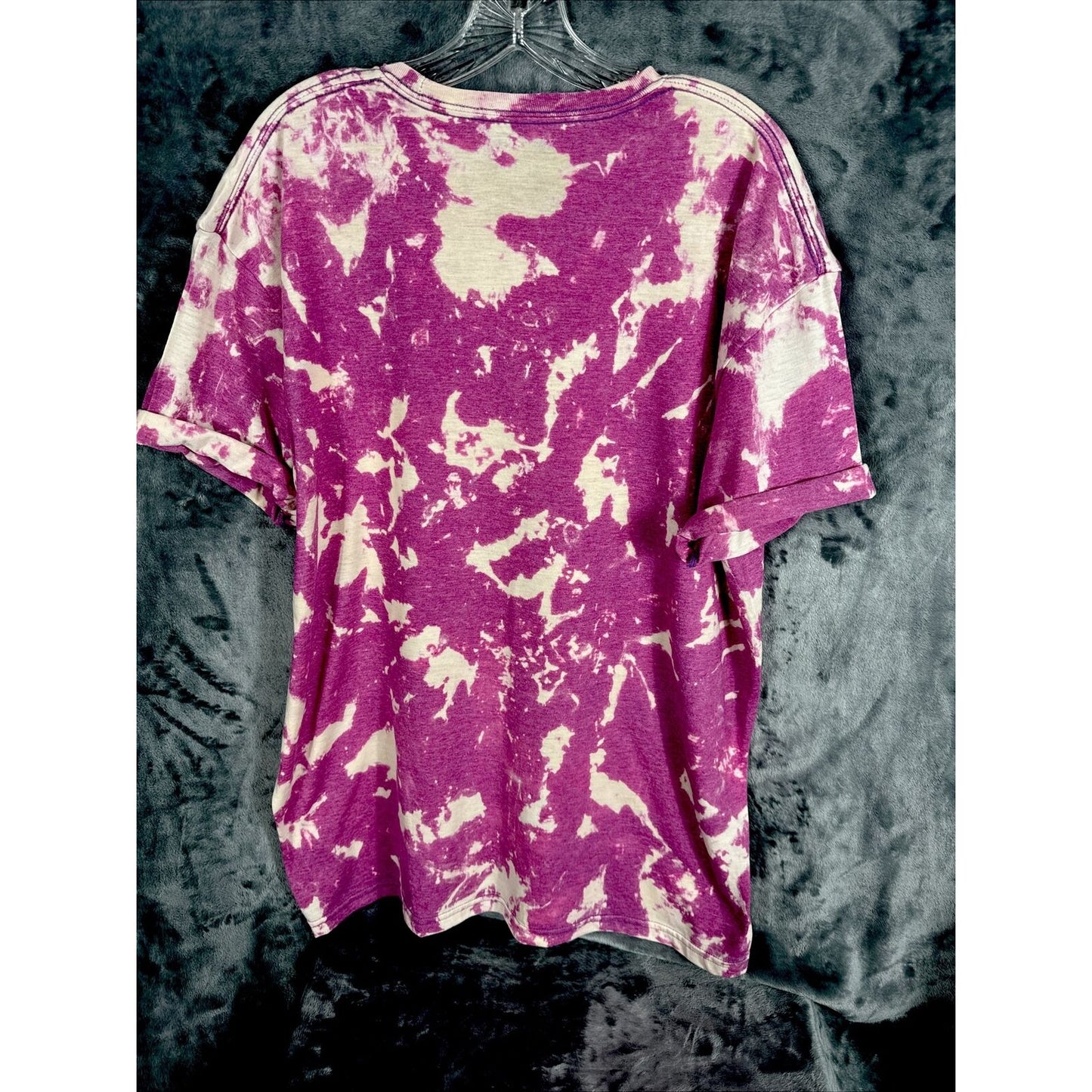 Women’s Shirt Good Vibes Only Tie-Dye Bleached Purple Size Extra Large