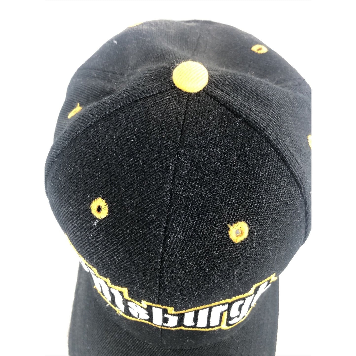 Pittsburgh Steelers Mens Strapback Hat Black And Yellow Adjustable Back