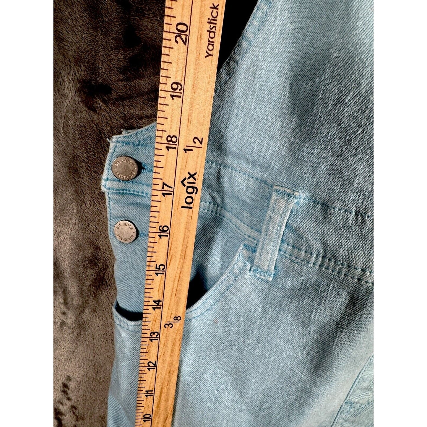 Art Class Women’s Denim Overalls 2X Large Size 18 Stretch Pastal Blue