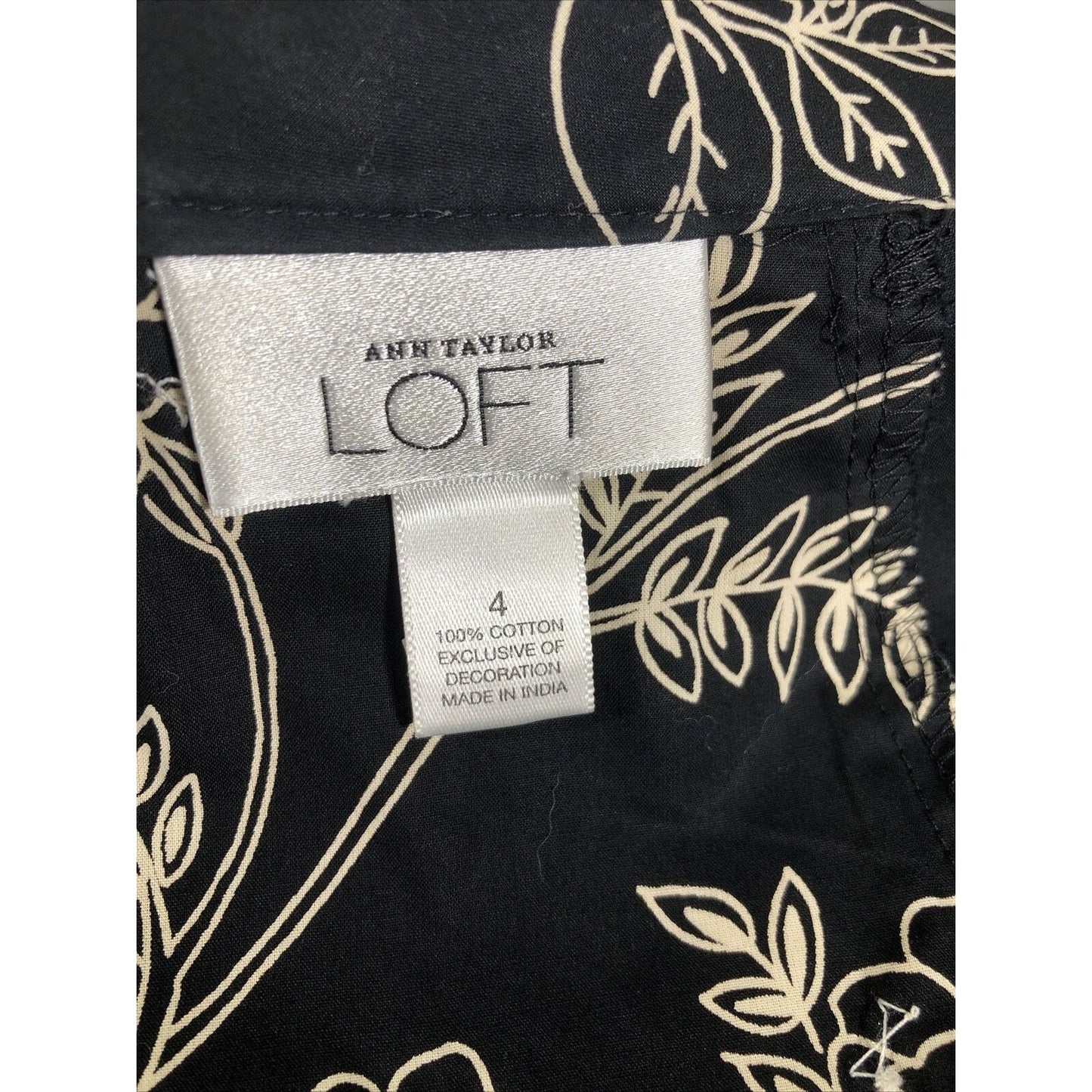 Ann Taylor Loft Skirt 4 Women’s Black Flare Floral Sequined Black Tan