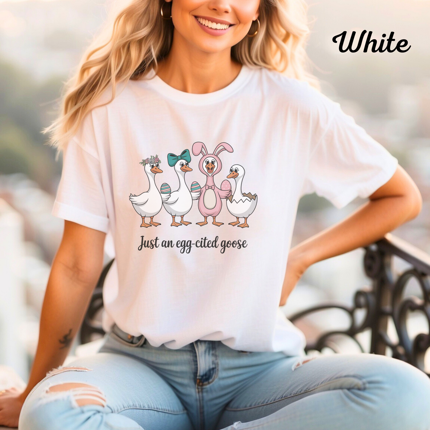 Funny Goose Shirt, Easter Gift Tee, Cartoon Goose Top, Women's Yellow Tee, Cute Goose Design, Spring Graphic Shirt, Goose Lover Gift