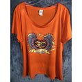 Women’s T-Shirt Heart And Soul Design Orange Short Sleeve Logo Shirt