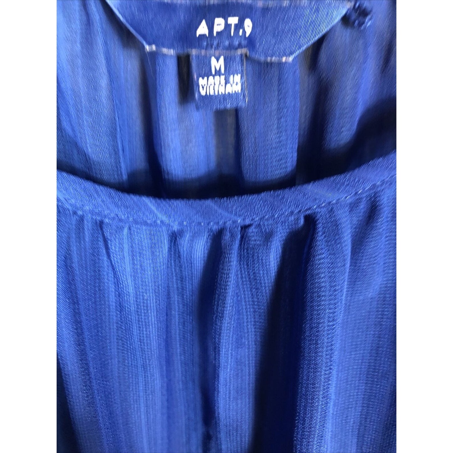 APT.9 Sheer Royal Blue Women’s Blouse  Stunning Top Adult Size Medium Shirt