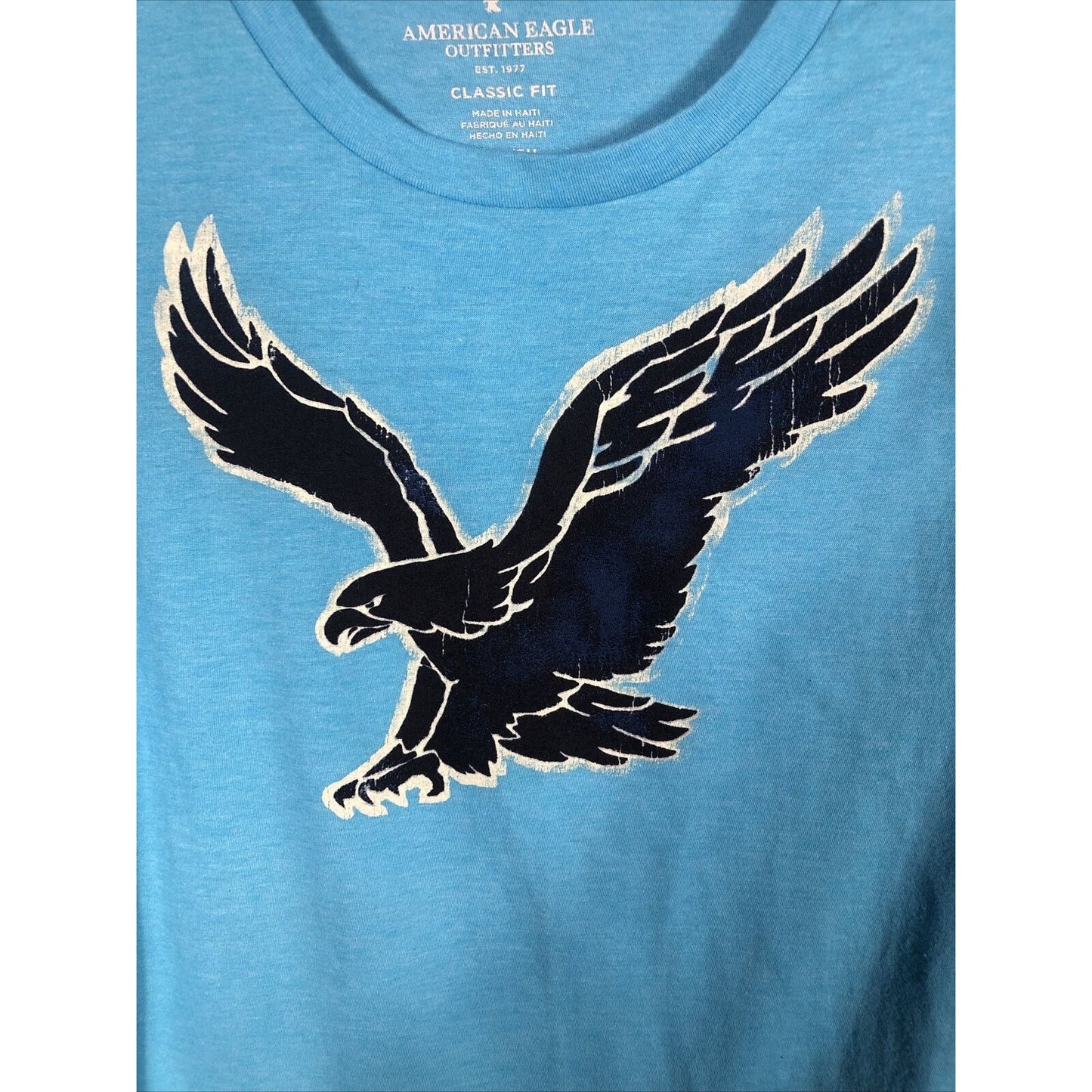 American Eagles T-Shirt Large Eagle Size Petite Small Blue