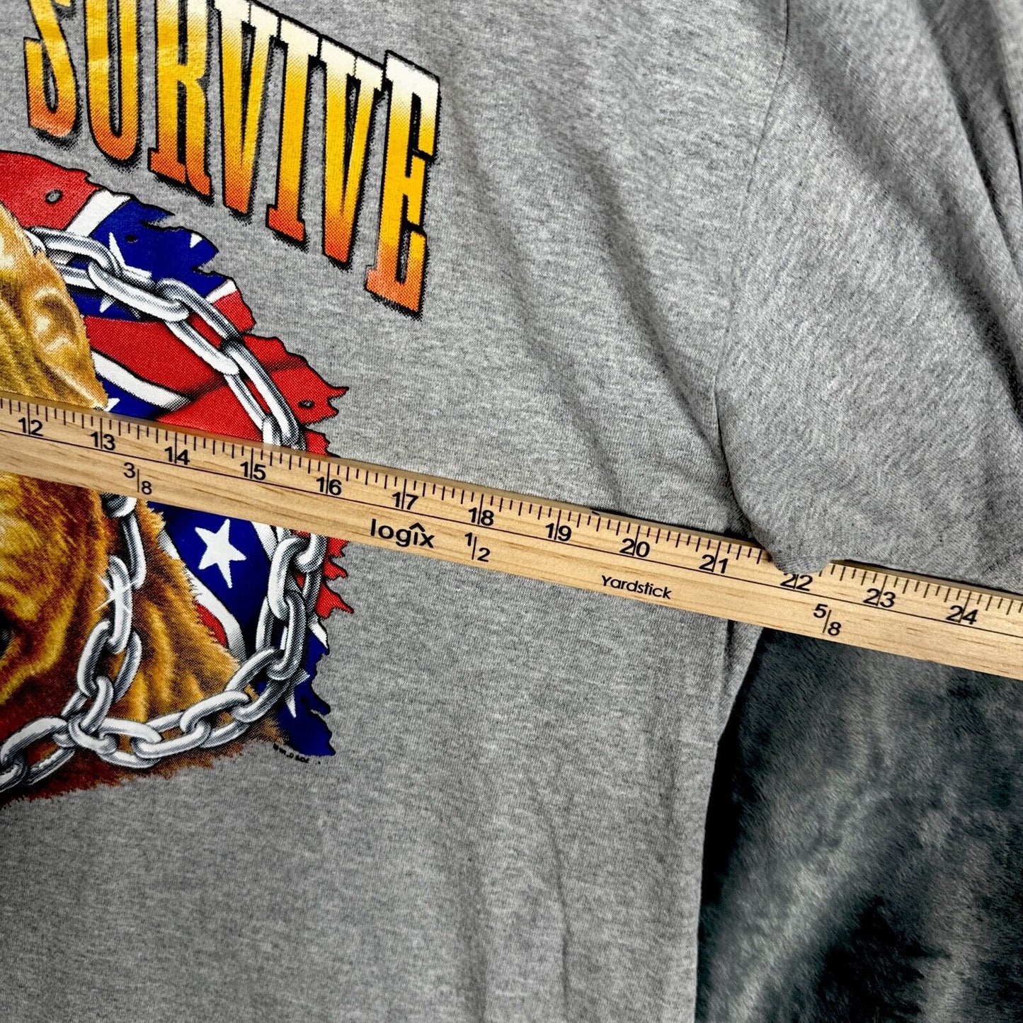 The Strong Survive Men’s  T-shirt Gray American Pit Bull Patriotic Shirt