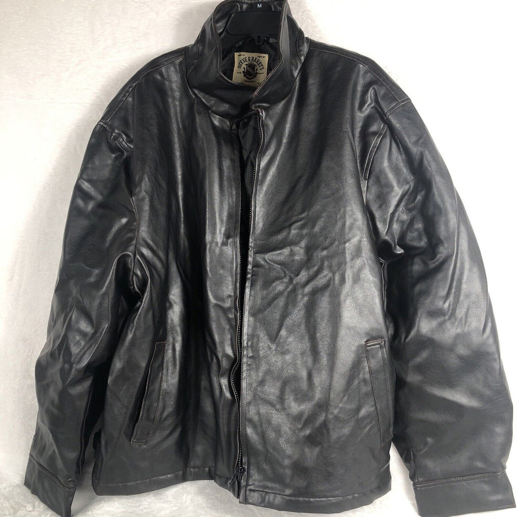Men’s Leather Jacket Steve And Barry’s Outfitters Men’s Coat Black Adult Size 2X Large