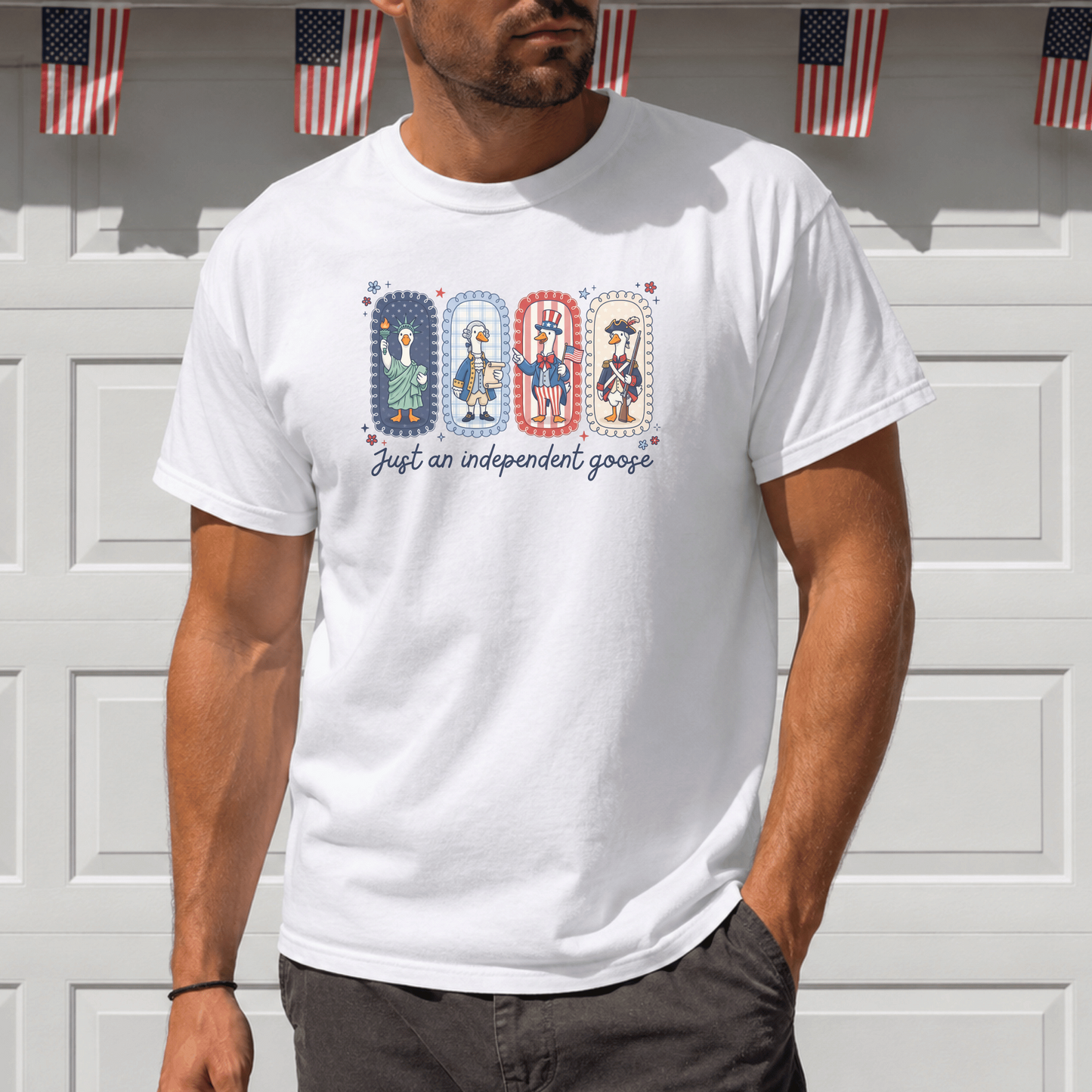 Just an Independent Goose T-Shirt, Patriotic Goose Shirt, Funny Animal Tee, 4th of July Gift, Unique USA Pride Apparel, Gift for Him or Her