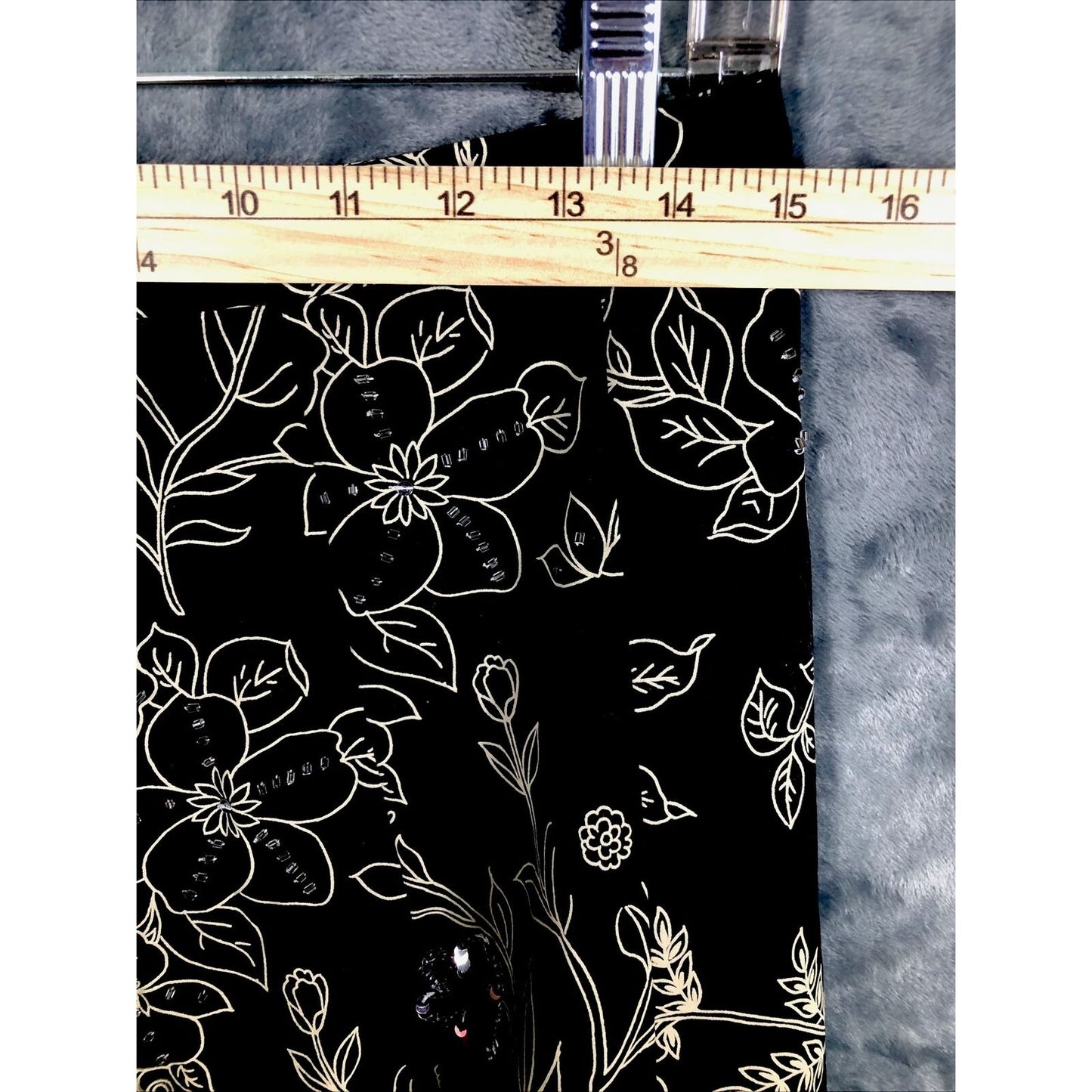 Ann Taylor Loft Skirt 4 Women’s Black Flare Floral Sequined Black Tan