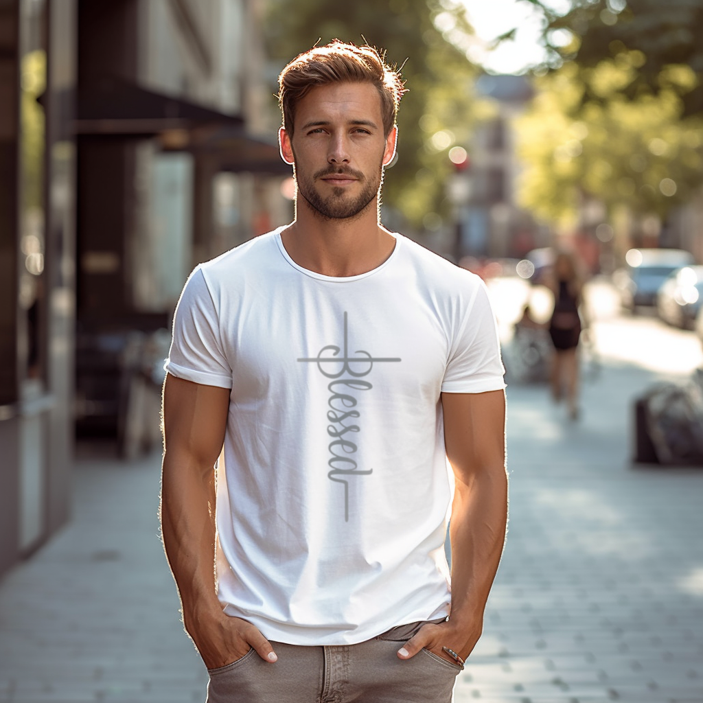 Blessed Christian Tee, Faith Graphic T-Shirt, Inspirational Religious Apparel, Gift for Her, Comfortable Spiritual Top, Spiritual Clothing