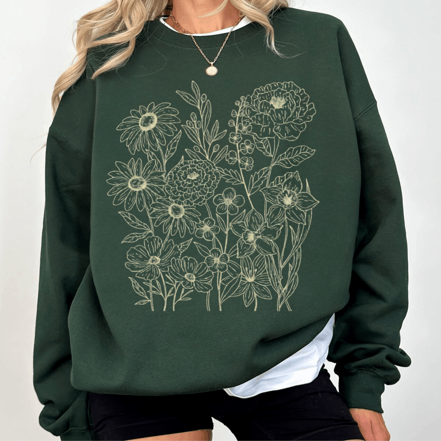 Floral Graphic Tee, Artistic Flower Shirt, Boho Chic Top, Women's Casual T-Shirt, Nature Lover Gift, Unique Graphic Tee, Stylish Summer Shirt