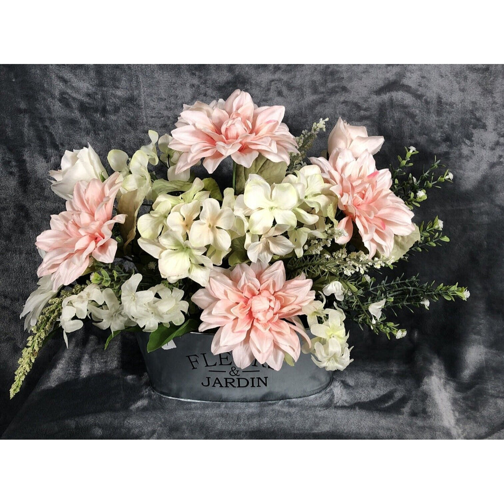 Atrificial Flower Arrangement Spring Home Decor Centerpiece Handmade Faux Accent