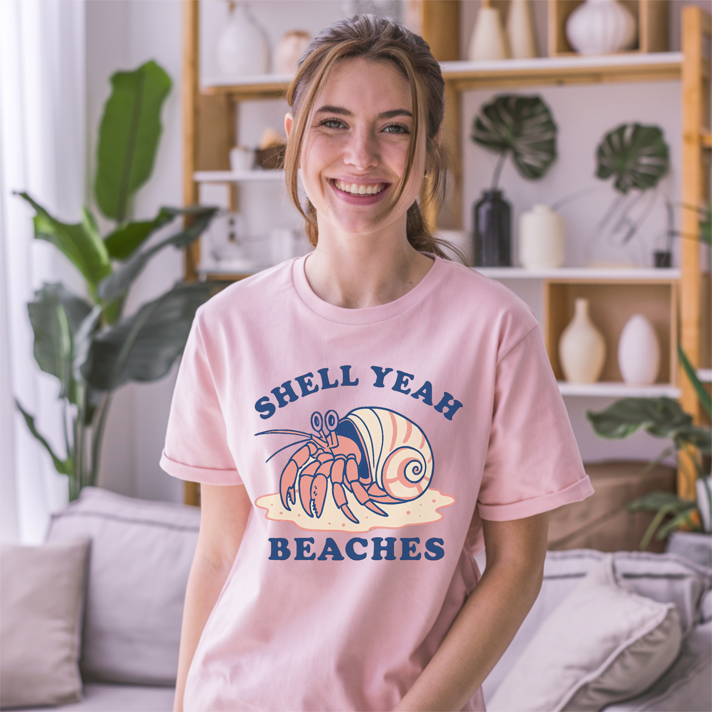 Shell Yeah Beaches T-Shirt – Funny Beach Graphic Tee, Summer Vacation Shirt, Coastal Vibes Apparel