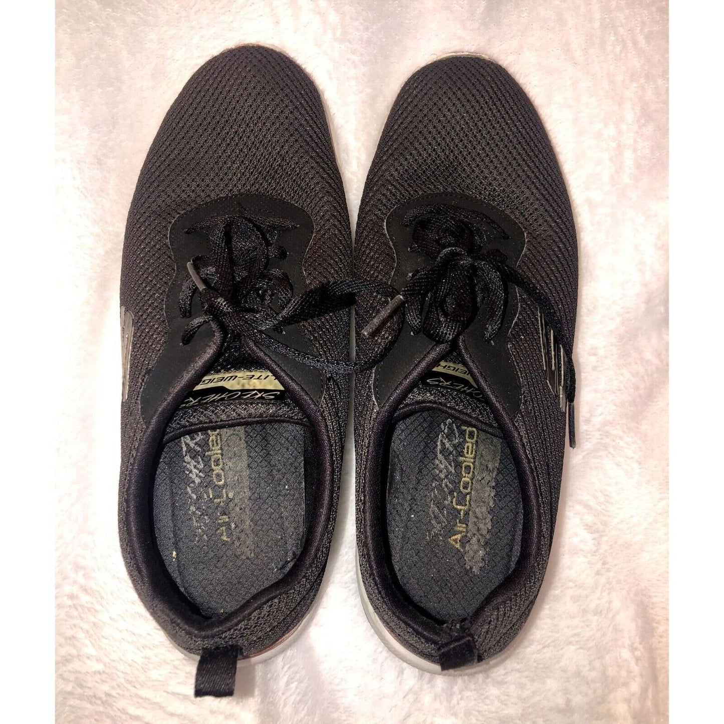 SKECHERS LITE WEIGHT WALKING RUNNING ATHLETIC SHOES MENS SIZE 9 BLACK