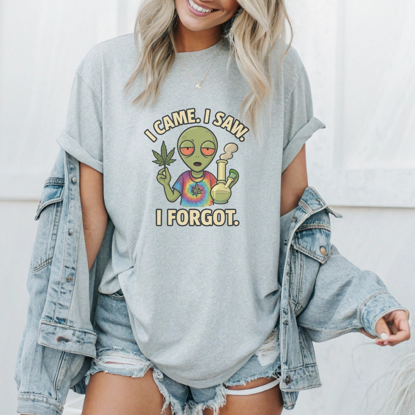 I Came I Saw I Forgot T Shirt | Funny Hippie Weed Shirt | Marijuana Leaf Bong Graphic Tee | Unisex Stoner Humor Shirt | Chill Vibes Gift