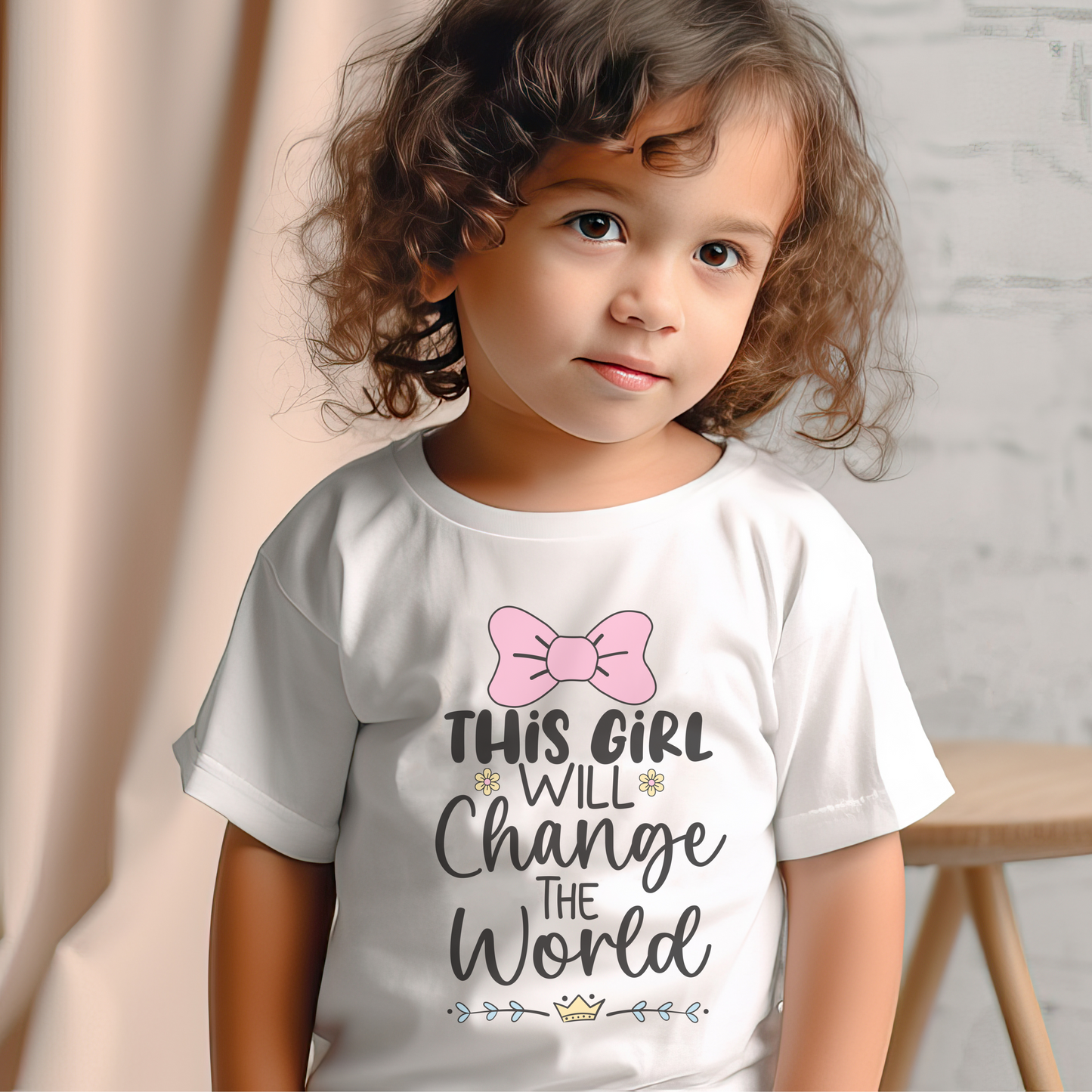 Inspirational Kids Tee, Girls Empowerment Shirt, Heart Sunglasses Outfit, Motivational Toddler Wear, Cute Bow Graphic, Empower Kids