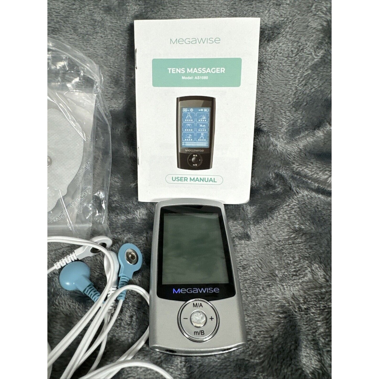 Megawise TENS Massager Model AS1080 With Electrodes & Cables