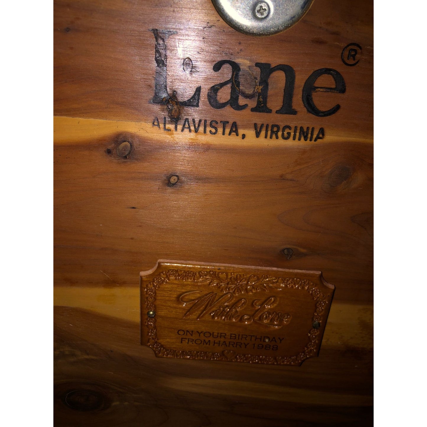 Lane Cedar Chest, Stripped Cushion, Vintage Storage Trunk