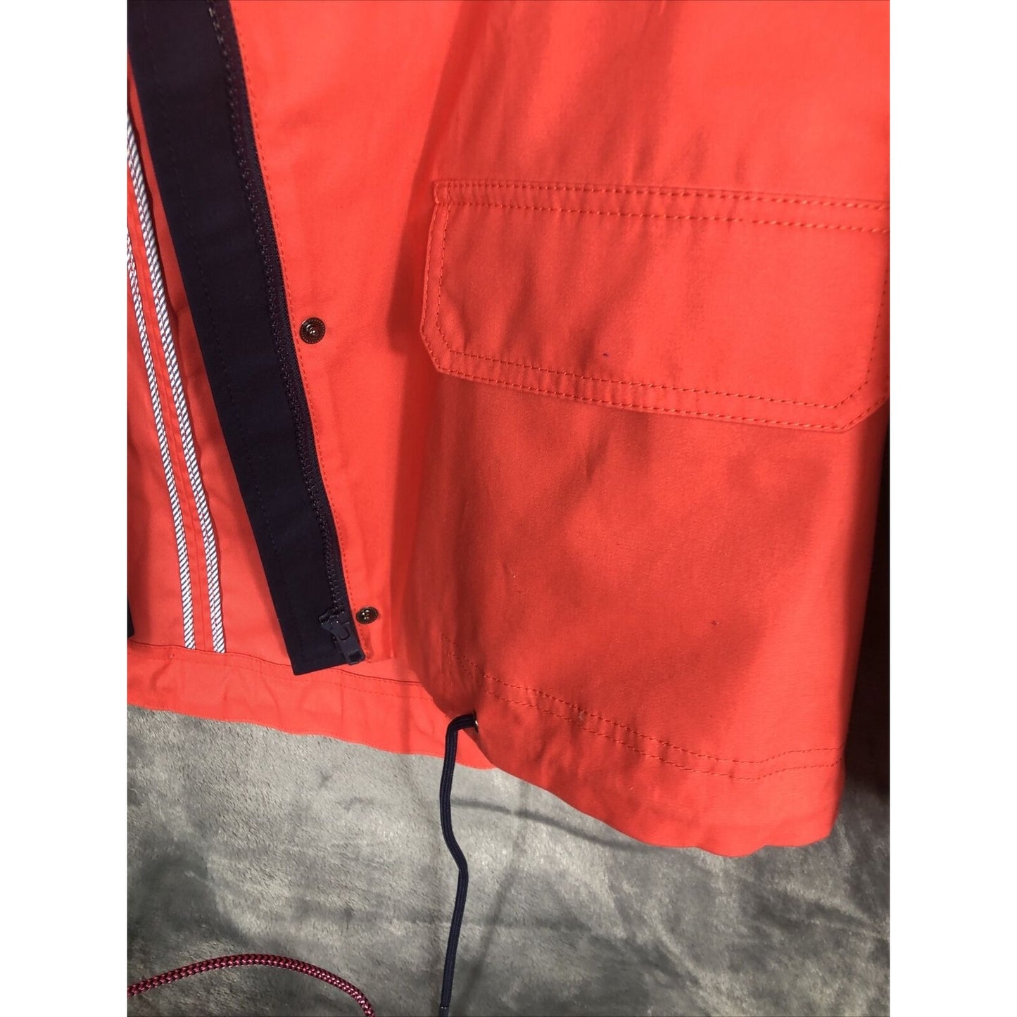 Crown & Ivy Woman's Jacket  Blue Orange White Hooded Adult Size Small