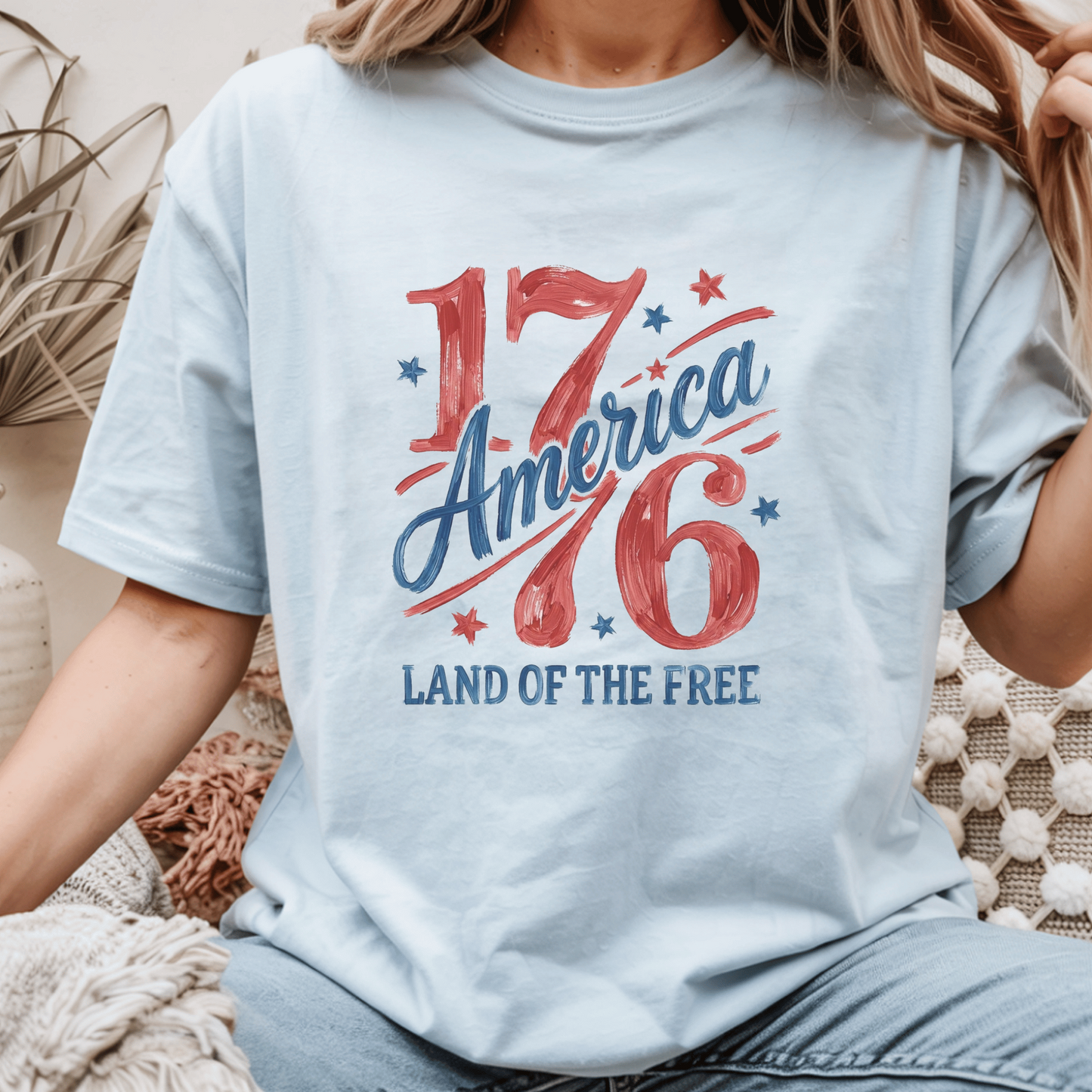 America 1776 T-Shirt, Patriotic Custom Tee, Vintage Style Graphic, Land of the Free Apparel, USA Celebration Shirt, July 4th Gift