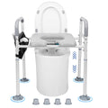 Adjustable Height Raised Toilet Seat With Safety Frame For Elderly & Disabled