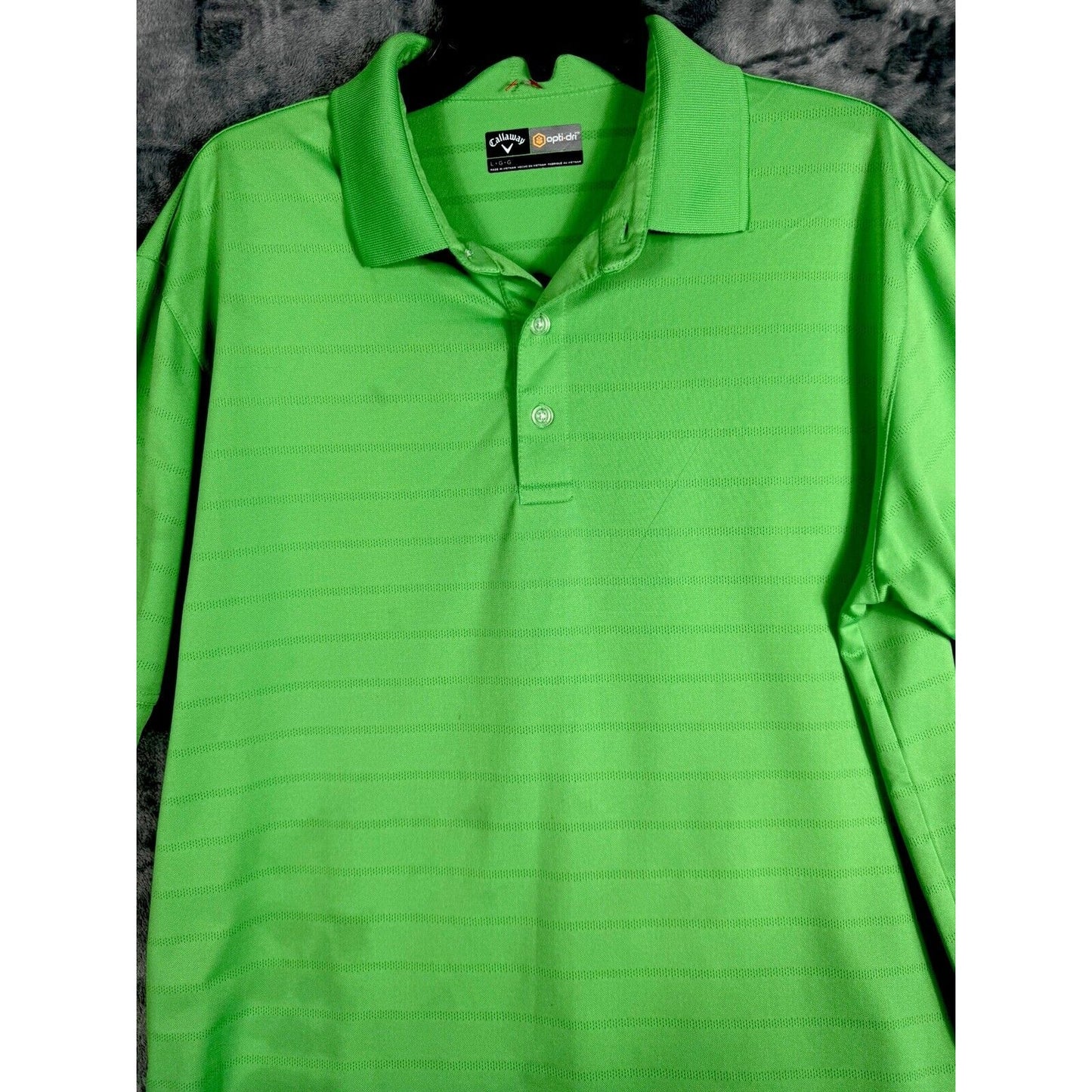 Callaway Opti-DriCooling Vibrant Green Golf Polo Shirt Men Large