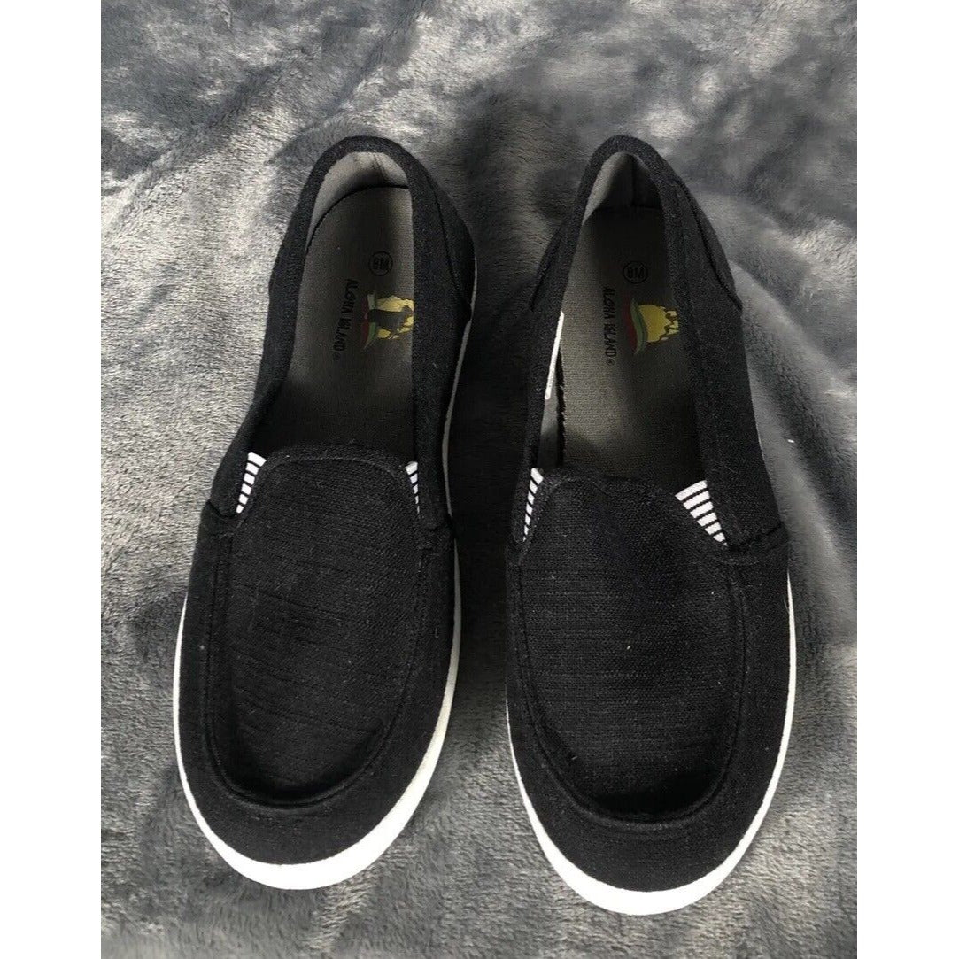 Aloha Island Shoes Woman’s Black Size 8 Casual Canvas Flats