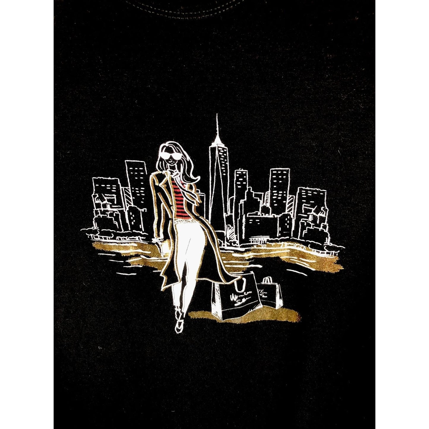 Edista Los Angeles Shirt New York City Skyline Lady Shopping Woman’s X Small