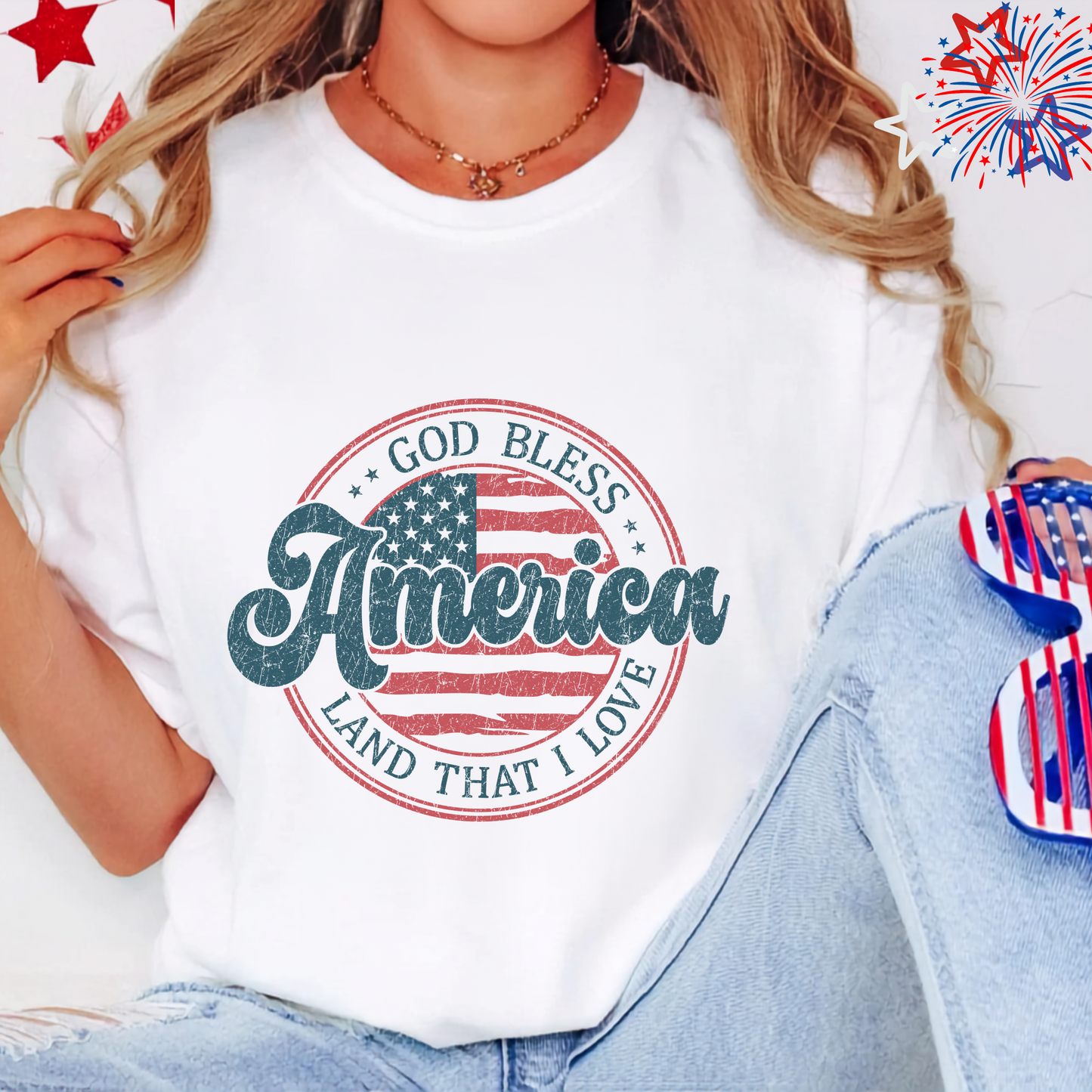 Patriotic God Bless America Shirt, USA Flag Graphic Tee, American Pride T-Shirt, Independence Day Apparel, Gift for Veterans