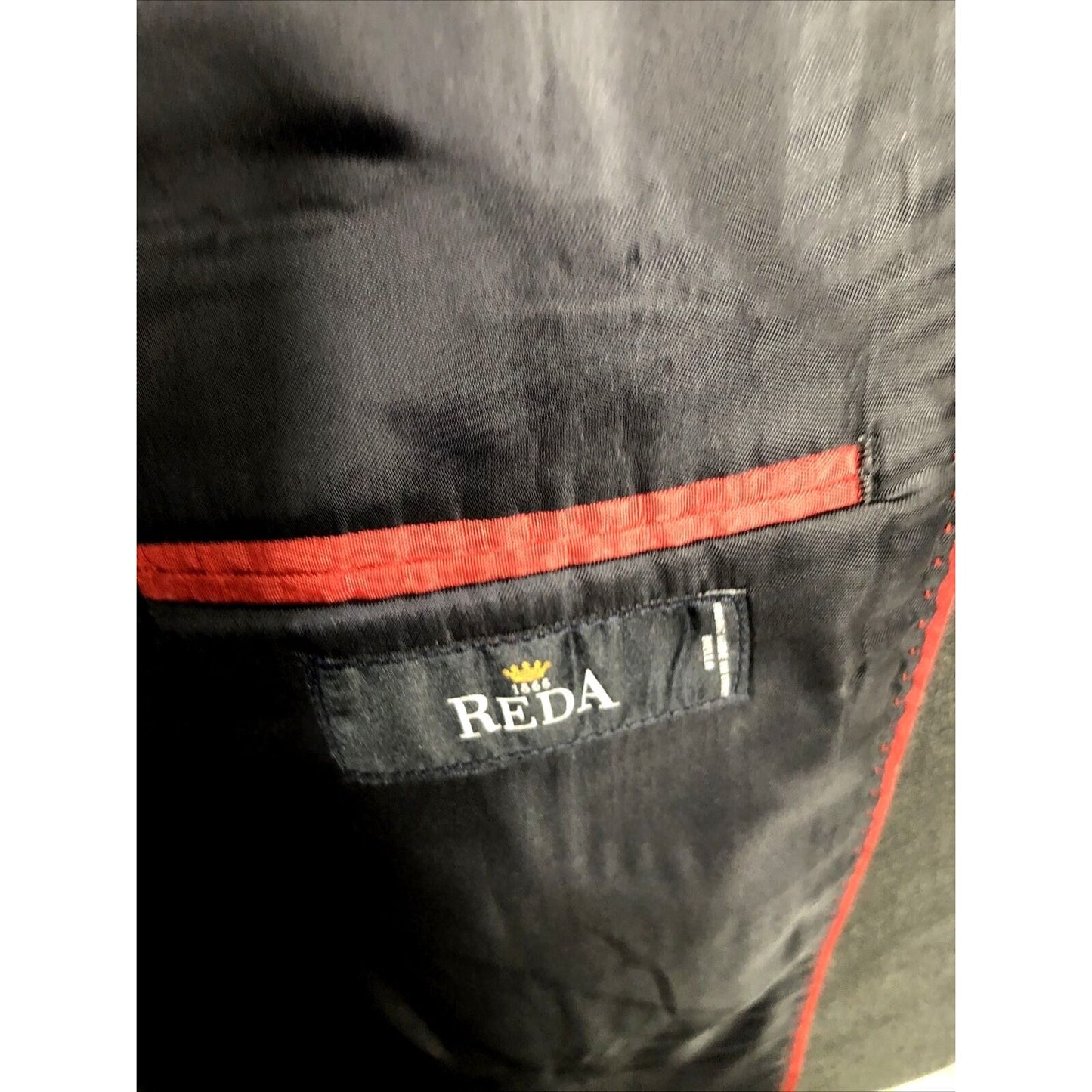 REDA TAILO RED Suit Jacket Men’s Dress Grey Wool Suit Coat Size 46