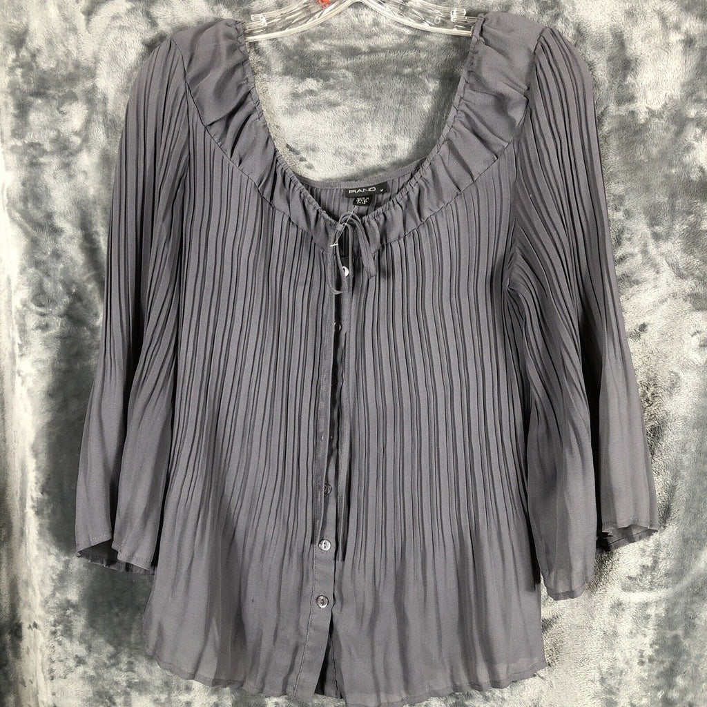 Piano Women’s Pleaded Button Blouse Size M