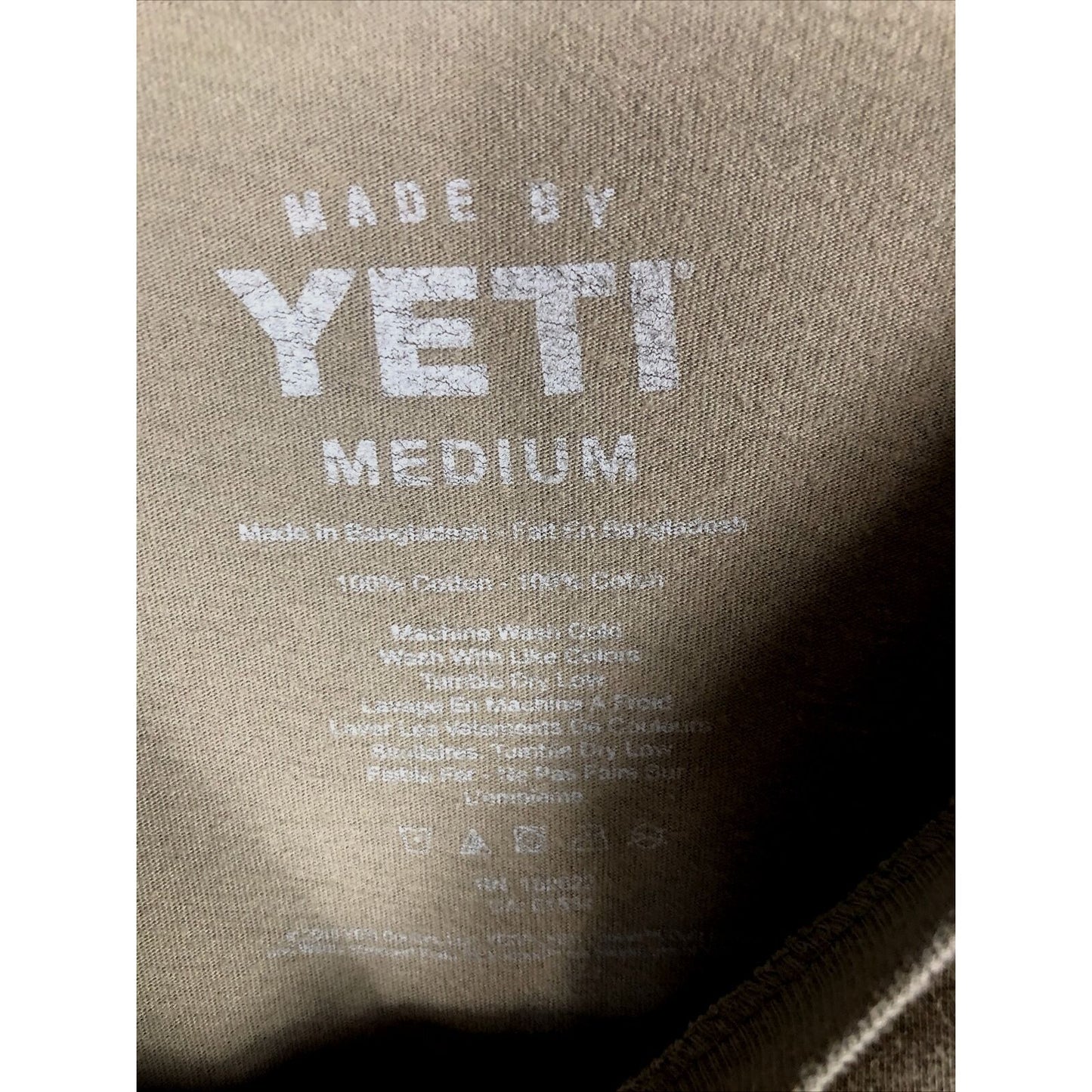 Yeti Coolers Logo Shirt Men's Long Sleeve Tee Shirt Green/Orange Adult Medium